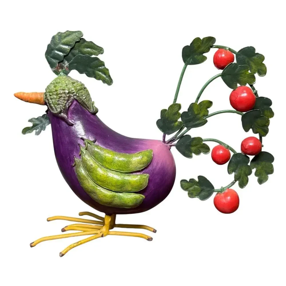 Farm Animal Vegetable Home Grown Garden Eggplant Rooster Anthropomorphic‎ Figure